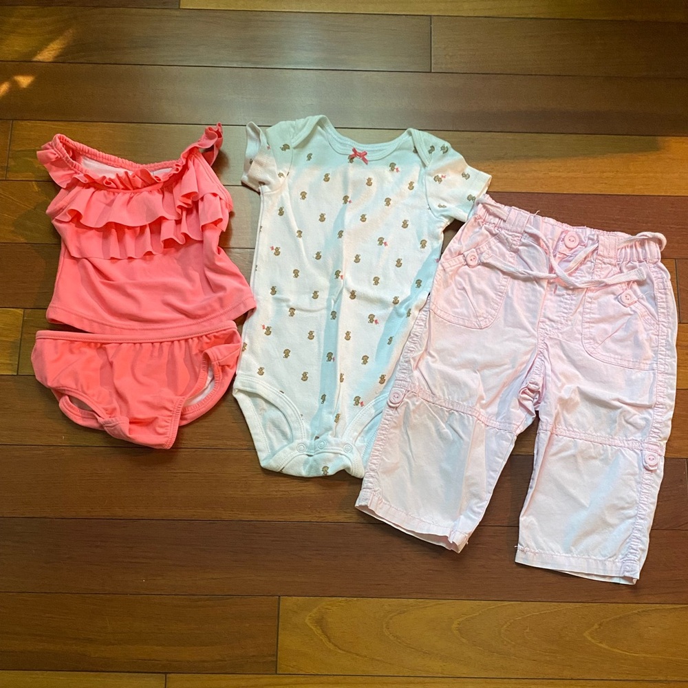Baby Girls size 12 month clothes lot outfit swimsuit bundle lot